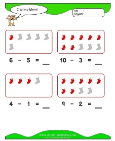 Çıkarma İşlemi Çalışma Sayfaları